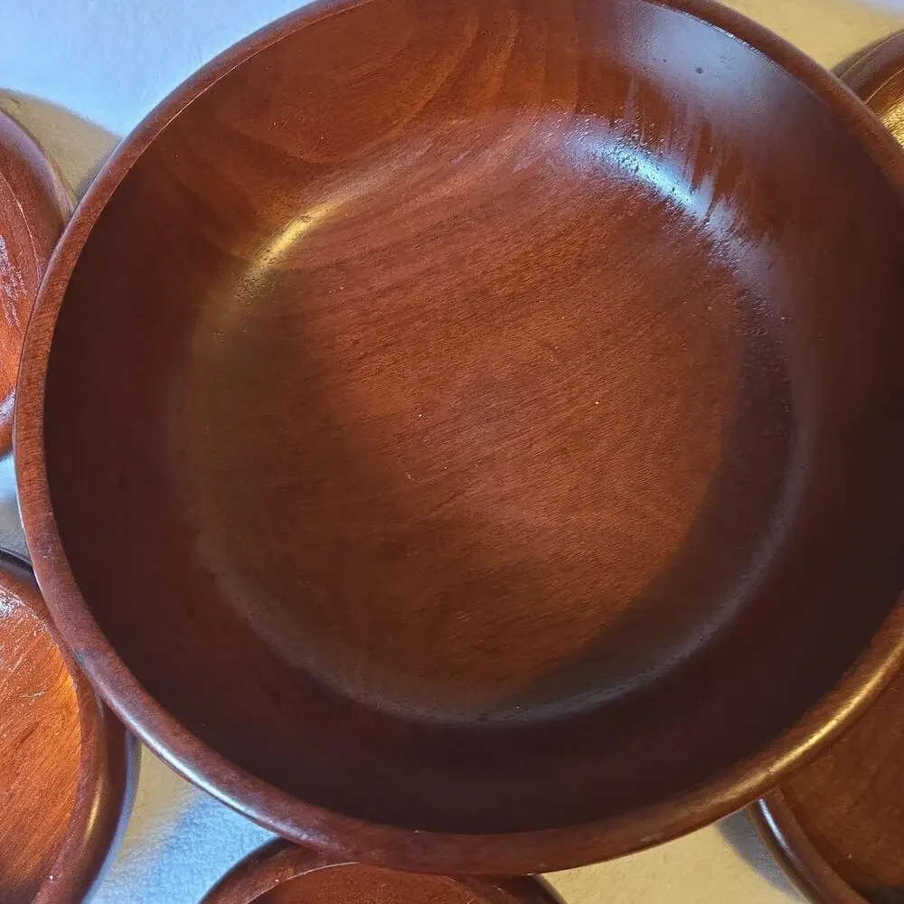 Wooden Bowls Set of 6 Salad And Serving made In USA